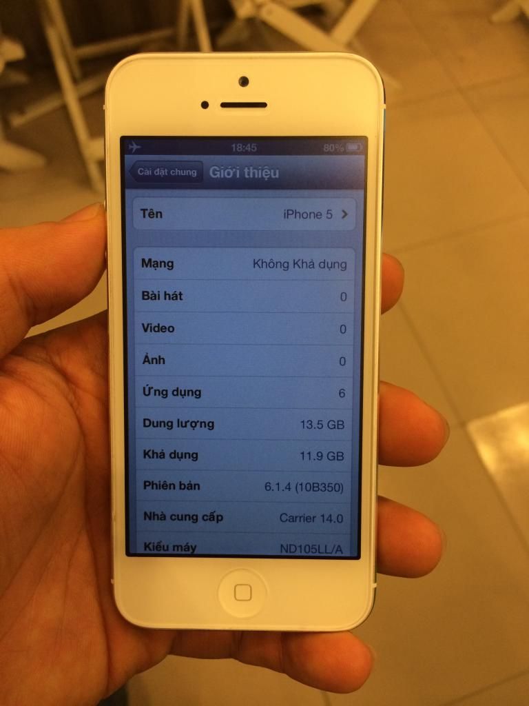 Bán iPhone 5 16GB màu trắng Quốc tế máy đẹp 99%....