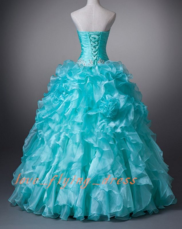 aqua ball gown