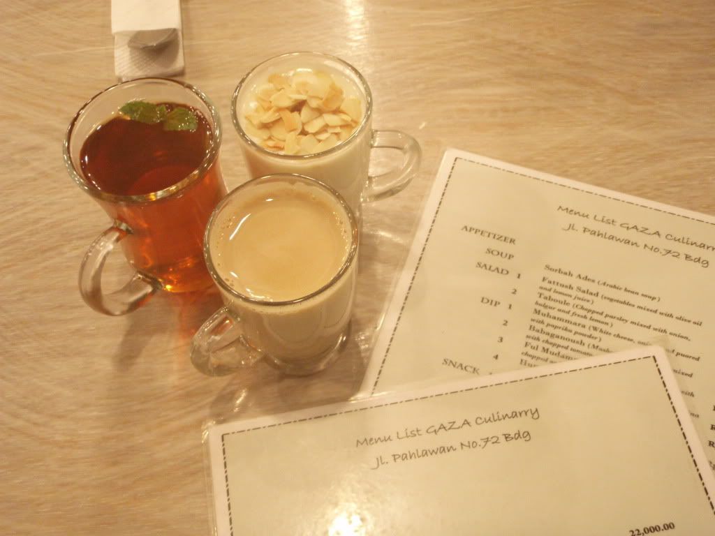 Arabic Almond Drink, Chai Marakesh, and Kahwa Haleeb, Beverages at Gaza, Bandung