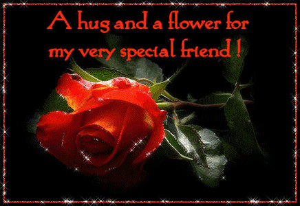 a hug and a flower for my very special friend