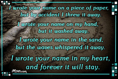 i wrote your name in my heart