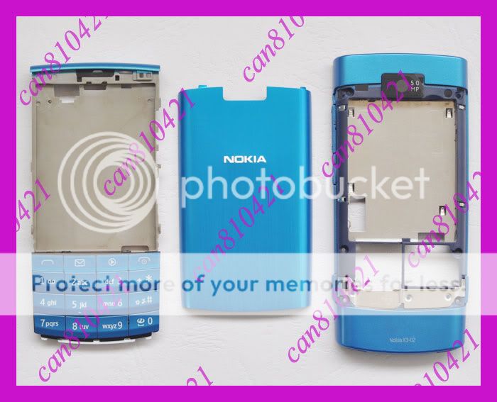 New Full Blue Housing Cover Case For Nokia X3 02 +Keypad  