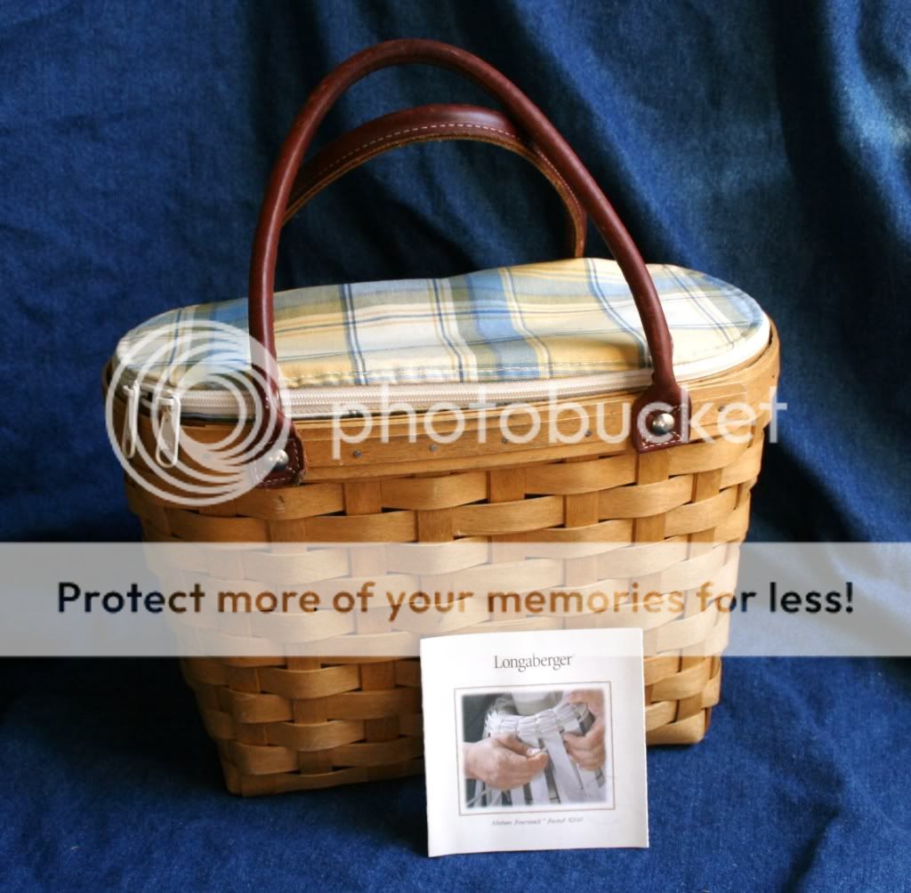 Longaberger 2004 Medium Boardwalk Basket Set Liner Tote  