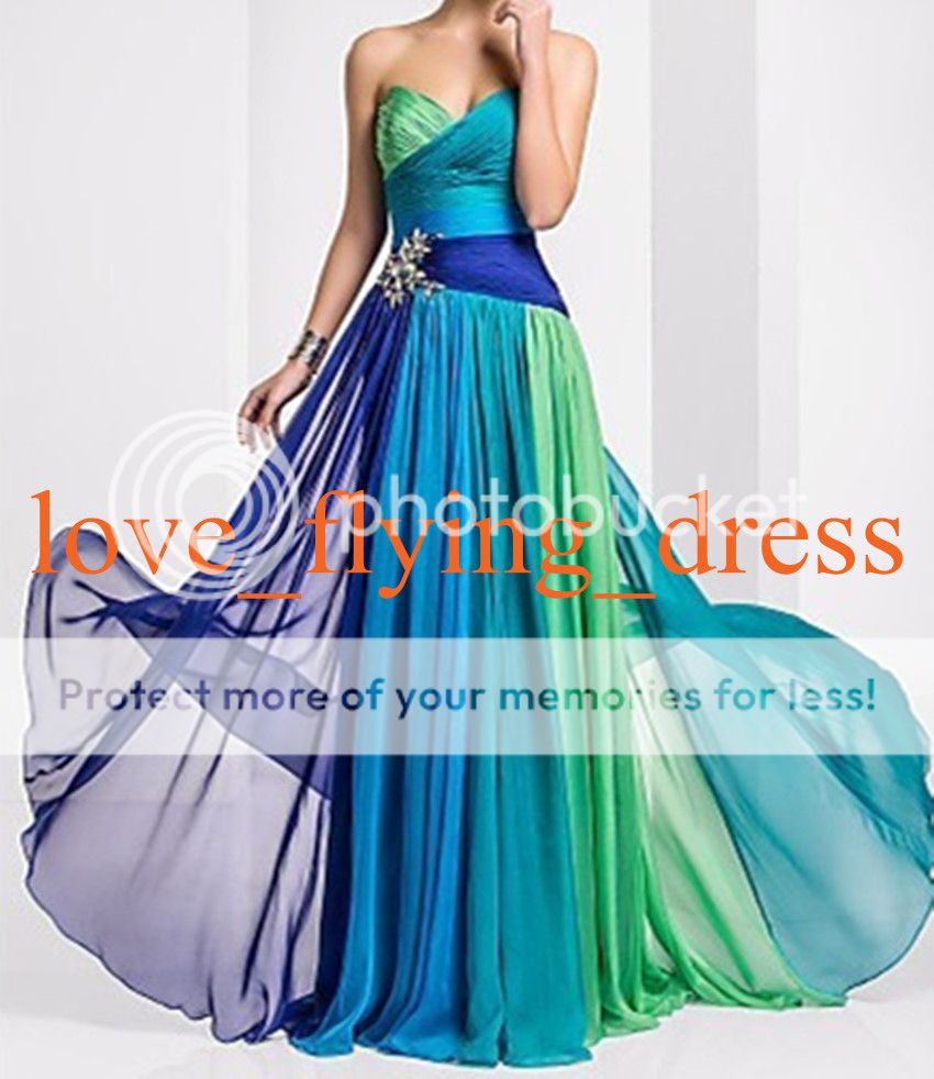 Stock Chiffon Multi color Bridesmaid Dresses Long Prom/Party Formal ...