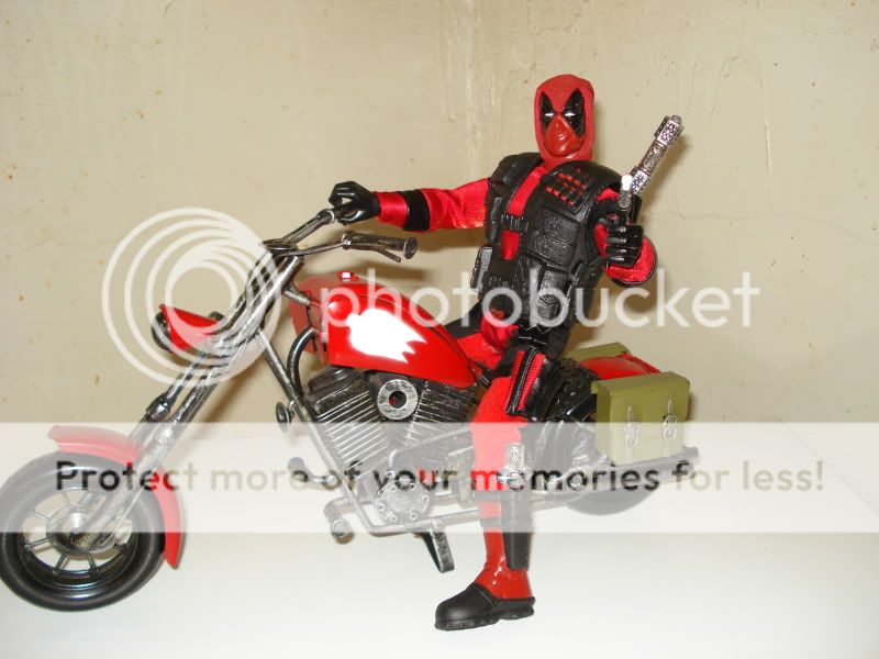 Marvel Custom 10 DEADPOOL w/ Custom Bike HandmadeTin  